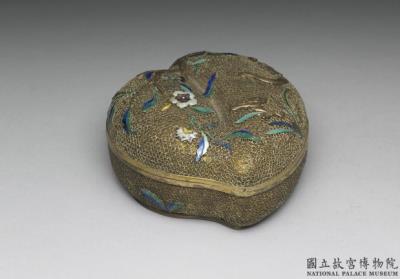 图片[3]-Pomegranate-shaped box with filigree metalwork and champleve enamel, Qing dynasty (1644-1911)-China Archive